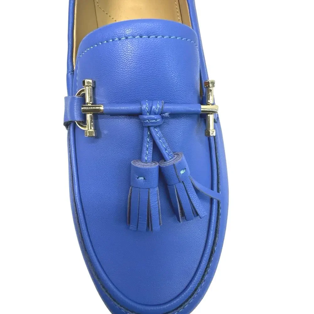 Talbots Tassel Soft Nappa Loafers Laura Bright Blue women’s 7.5 - Picture 6 of 6